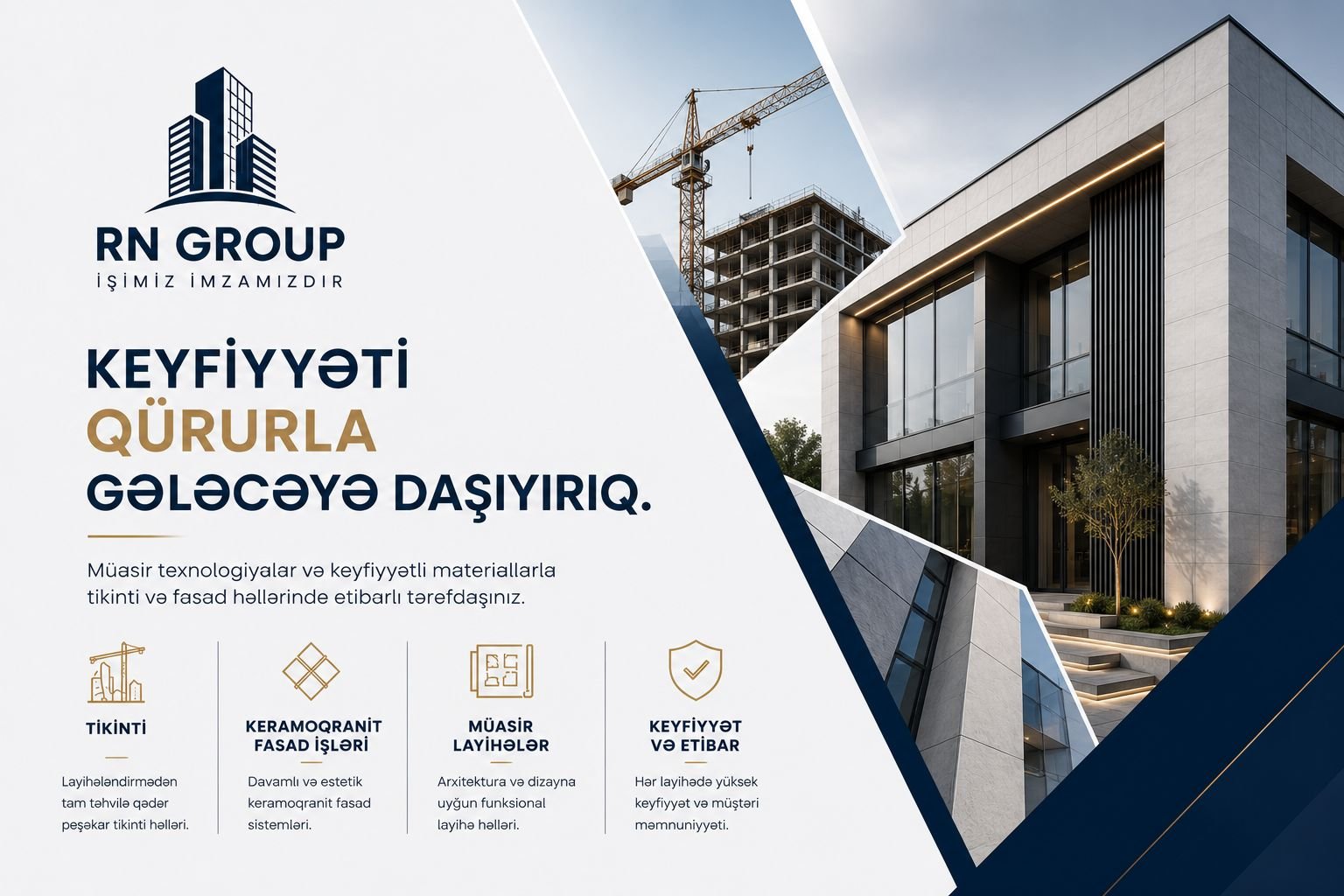 RN Group tikinti və keromoqranit fasad işlərində yeni layihələrini davam etdirir